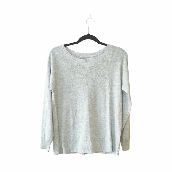 American Eagle Light Gray Waffle Knit Pullover Sweater Small Women’s - Picture 1 of 9